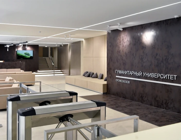 Тумбовые турникеты TB01.9A, Дом студентов СПбГУП, Санкт-Петербург