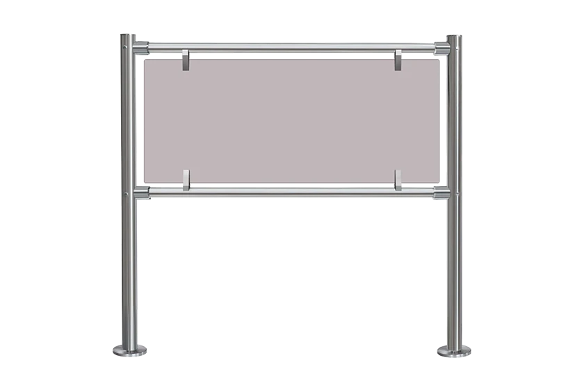 Стационарная секция ограждения серии BH02 с заполнением из тонированного стекла