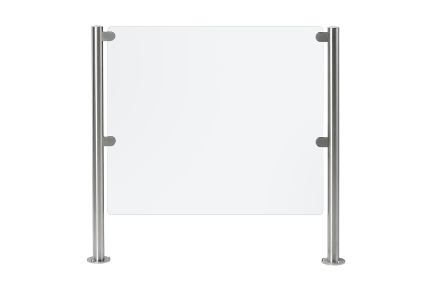 Стационарная секция ограждения серии BH02 c заполнением из закаленного стекла